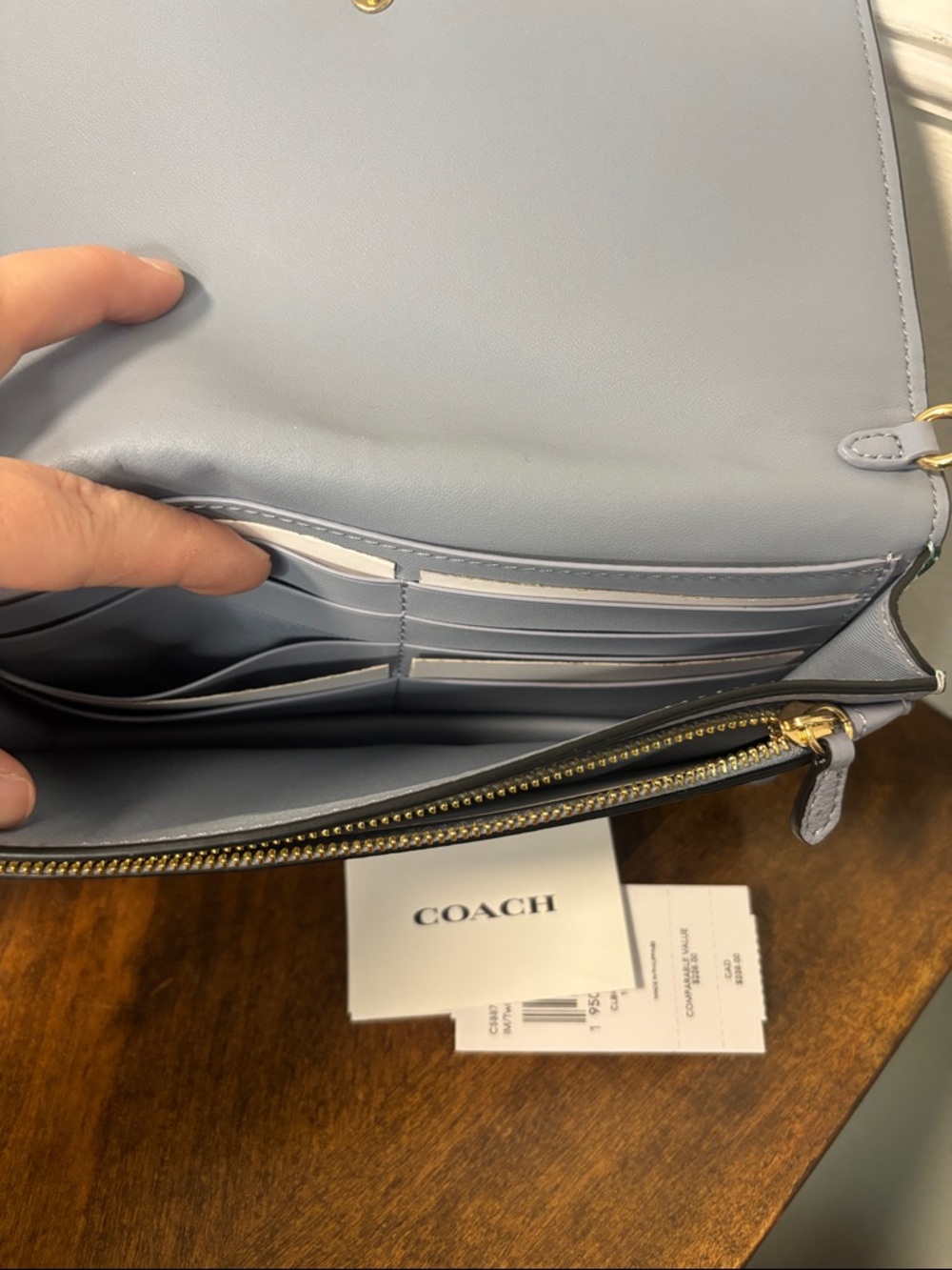 Coach Anna Foldover Clutch Crossbody in a Twilight multi-color design - Picture 7 of 11